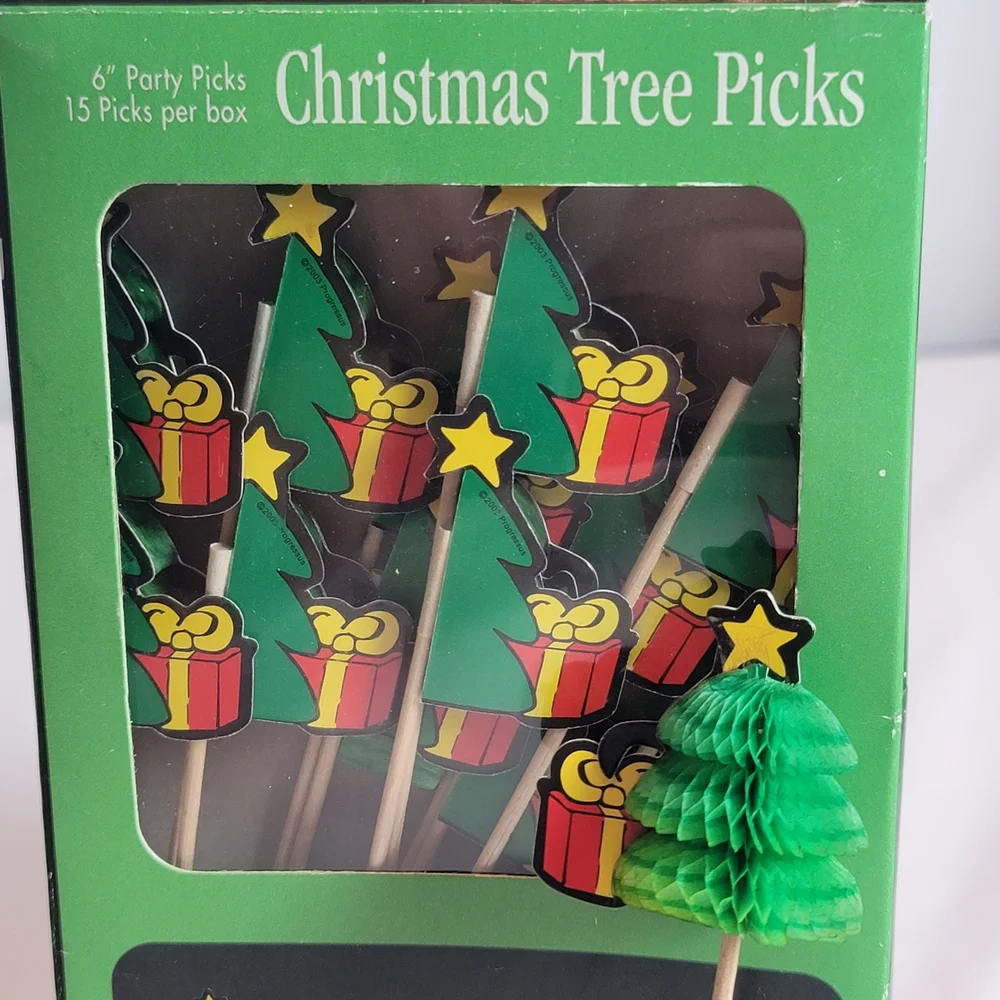 Progressus Christmas 3d Food Picks Snowman Tree And Bell